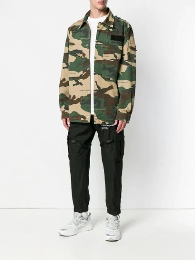 Shop Off-white Camouflage Print Jacket In Green