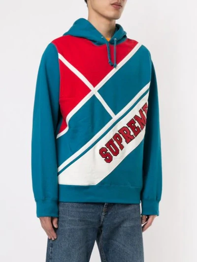 Supreme Diagonal Hoodie In Blue | ModeSens