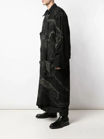 Shop Yohji Yamamoto Reversible Long Coat In Black