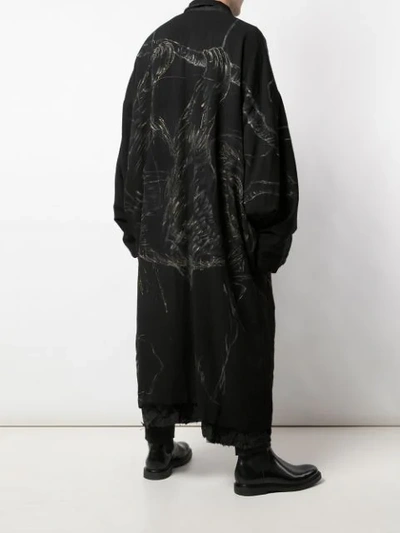 Shop Yohji Yamamoto Reversible Long Coat In Black
