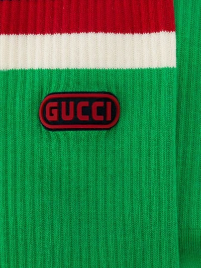 Shop Gucci Game Patch Socks In Green