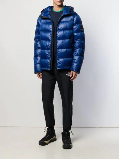 Shop Peuterey Zipped Padded Jacket In Blue