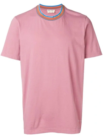 Shop Marni Striped Collar T In Pink