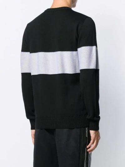 Shop Givenchy Logo Stripe Sweater In Black