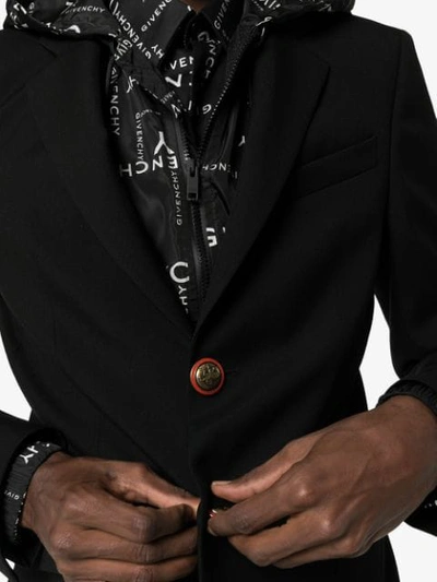Shop Givenchy Button-embellished Blazer In Black