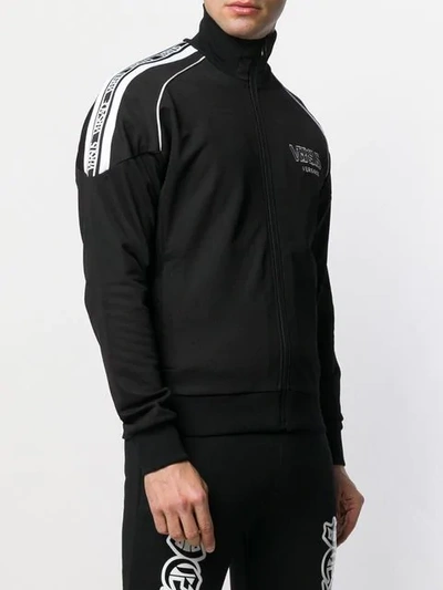 Shop Versus Logo Shoulder Panels Track Jacket In Black