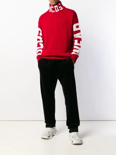 Shop Gcds Contrast Logo Jumper In Red