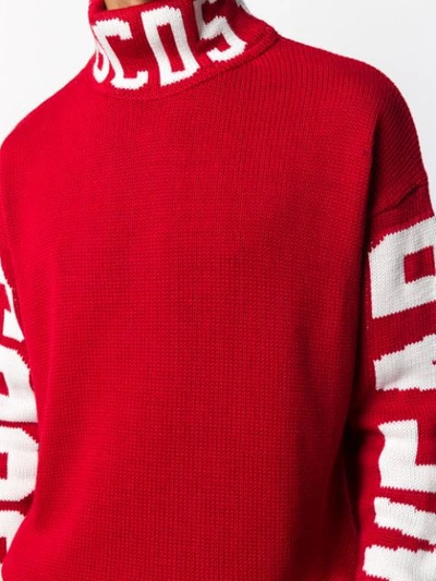 Shop Gcds Contrast Logo Jumper In Red