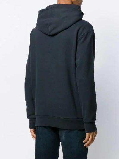 Shop Dondup Logo Print Hoodie In Blue