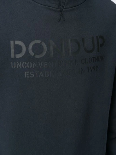 Shop Dondup Logo Print Hoodie In Blue