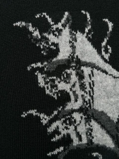 YOHJI YAMAMOTO GRAPHIC INTARSIA JUMPER - 黑色