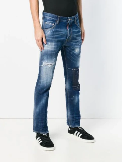 Shop Dsquared2 Cropped Flare Jeans In Blue
