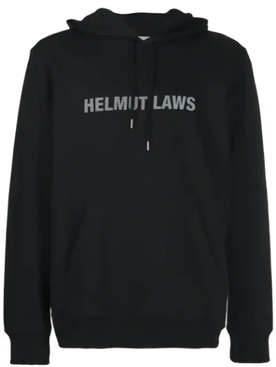 Shop Helmut Lang Logo Hoodie In Black