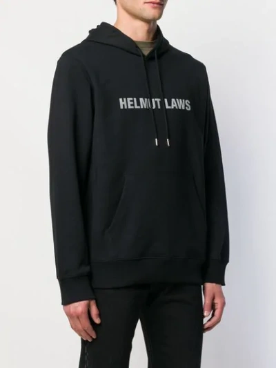 Shop Helmut Lang Logo Hoodie In Black