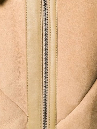 Shop Acne Studios Ian Shearling Aviator Jacket In Neutrals