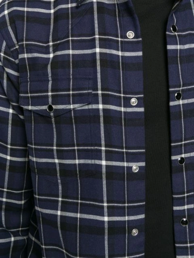 VALENTINO 格纹衬衫 - 蓝色