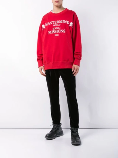 Shop Mastermind Japan Crew Neck Sweatshirt In Red