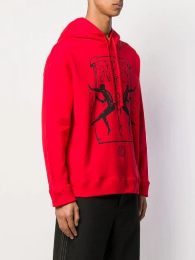 Raf Simons Printed Sweatshirt In Red