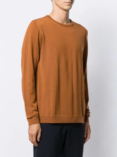 Shop Roberto Collina Knitted Roundneck Sweater In Brown