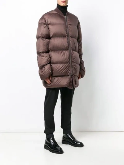 Shop Rick Owens Oversized Padded Coat In Brown