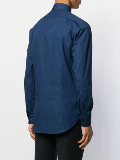 Shop Etro Logo Button-down Shirt In Blue