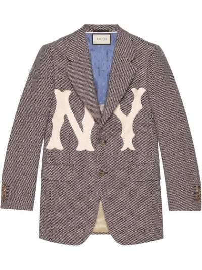 Shop Gucci Jacke Aus Wolle Mit Ny-yankees™-patch In Black