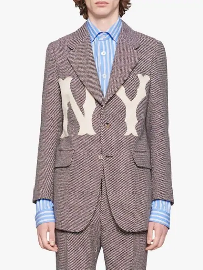 Shop Gucci Jacke Aus Wolle Mit Ny-yankees™-patch In Black