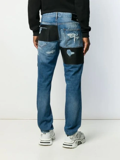 Shop Just Cavalli Contrast Panels Jeans In 470 Blue