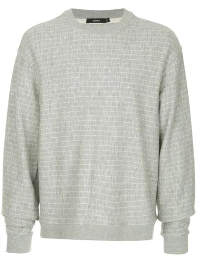 Shop Bassike Sunday Striped Sweatshirt - Grey