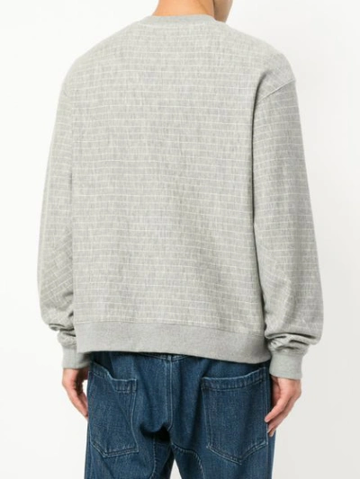 Shop Bassike Sunday Striped Sweatshirt - Grey