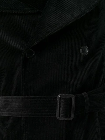Shop Saint Laurent Corduroy Trench Coat - Farfetch In Black