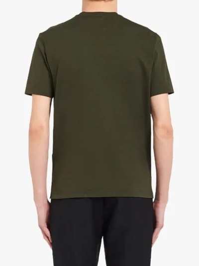 Shop Prada Contrast Pocket T-shirt In Green