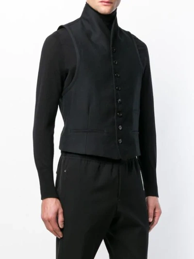 Shop Ann Demeulemeester High Collar Waistcoat In Black