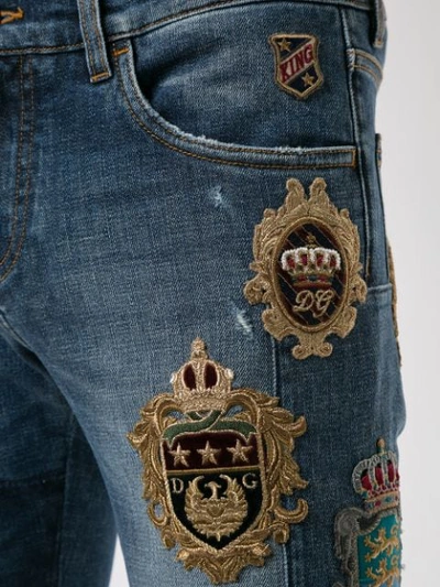 Shop Dolce & Gabbana Patchwork Skinny In S9001