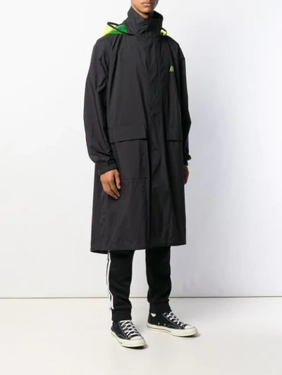 Shop Neighborhood Hooded Raincoat In Black