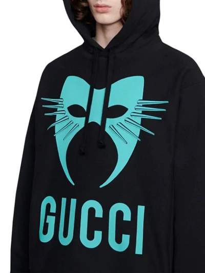 Gucci, Sweaters, Authentic Gucci Manifesto Logo Cat Mask Printed Hoodie  Sweatshirt