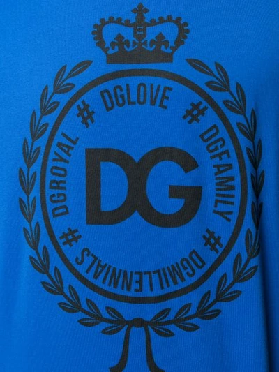 Shop Dolce & Gabbana Dg Royals Print T-shirt In B0322 Dark Turquoise