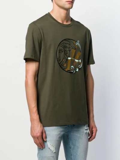 Shop Versace Graphic T-shirt In Green