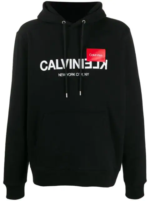 calvin klein logo tape hoodie