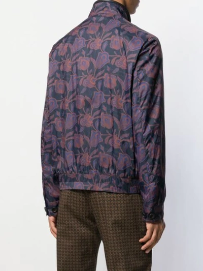 Shop Etro Paisley Floral Print Jacket In Blue