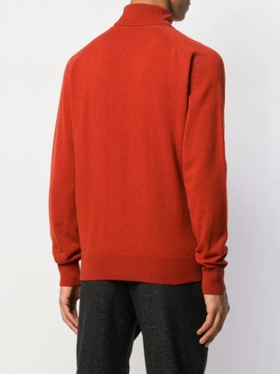 Shop Ami Alexandre Mattiussi Turtleneck Sweater In Orange