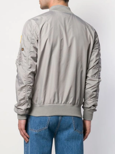 Shop Alpha Industries Patchwork Bomber Jacket In Grey