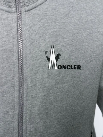 Shop Moncler Stand-up Collar Zipped Sweatshirt In Grey