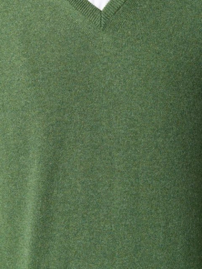 Shop Loro Piana Fine Knit V-neck Sweater - Green