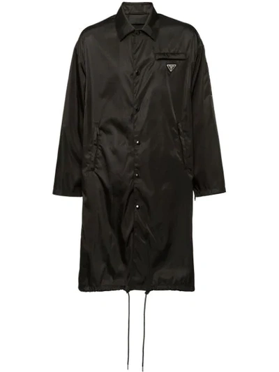 Shop Prada Nylon Gabardine Raincoat In Black