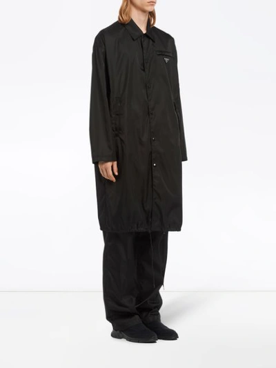 Shop Prada Nylon Gabardine Raincoat In Black