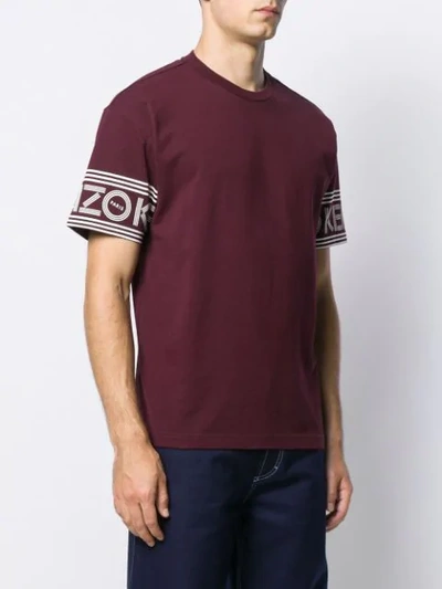 Shop Kenzo Striped Logo T-shirt In 23bbordeaux