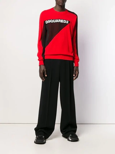 DSQUARED2 WIDE LEG PLEATED TROUSERS - 黑色