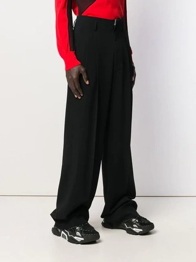 DSQUARED2 WIDE LEG PLEATED TROUSERS - 黑色