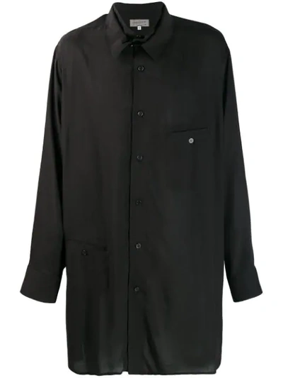 Shop Yohji Yamamoto Oversized Poplin Shirt In Black